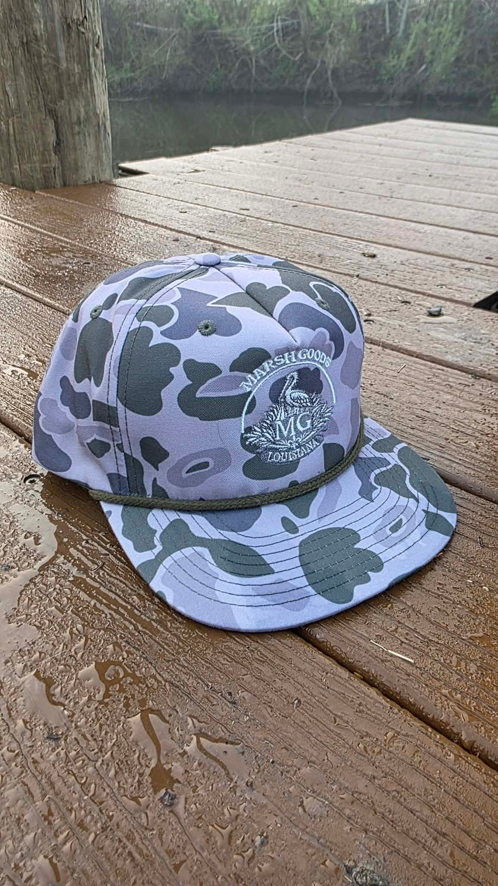 Heritage Pelican Rope Hat — Marsh Duck Camo / Olive (Umpqua Gramps Cap 256P)