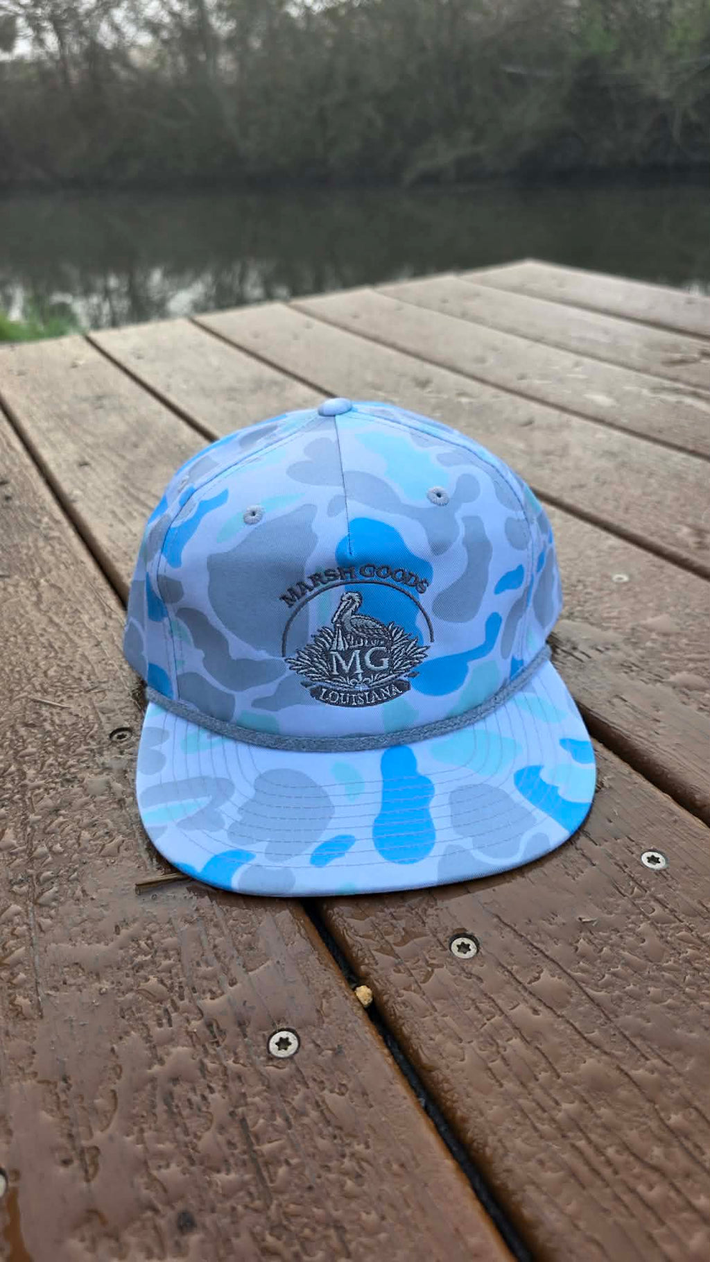 PRE-ORDER- Heritage Pelican Rope Hat — Marsh Duck Camo / Blue (Umpqua Gramps Cap 256P) (Copy)